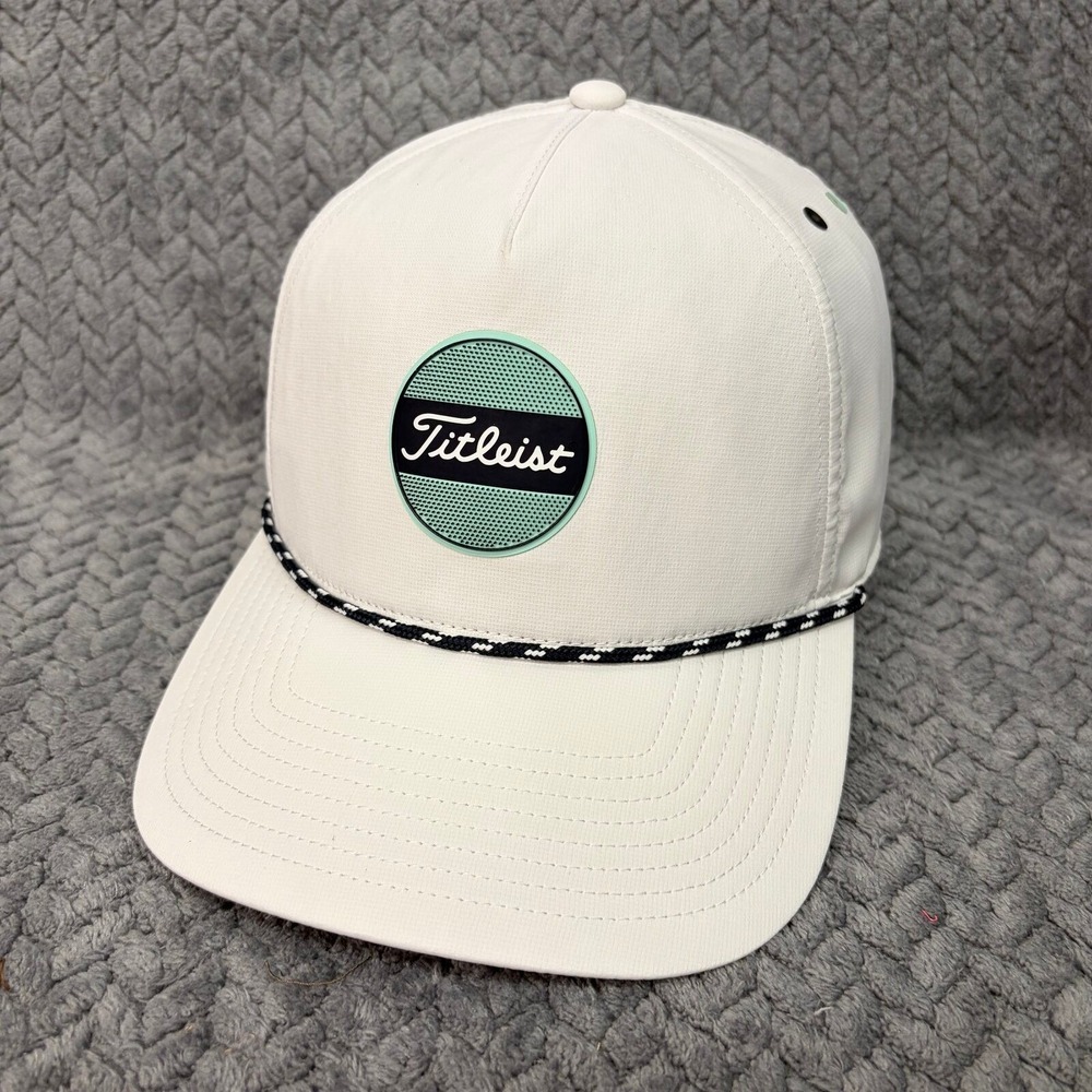 Titleist Rope Logo Snapback OSFM White Mint Green Golf Hat